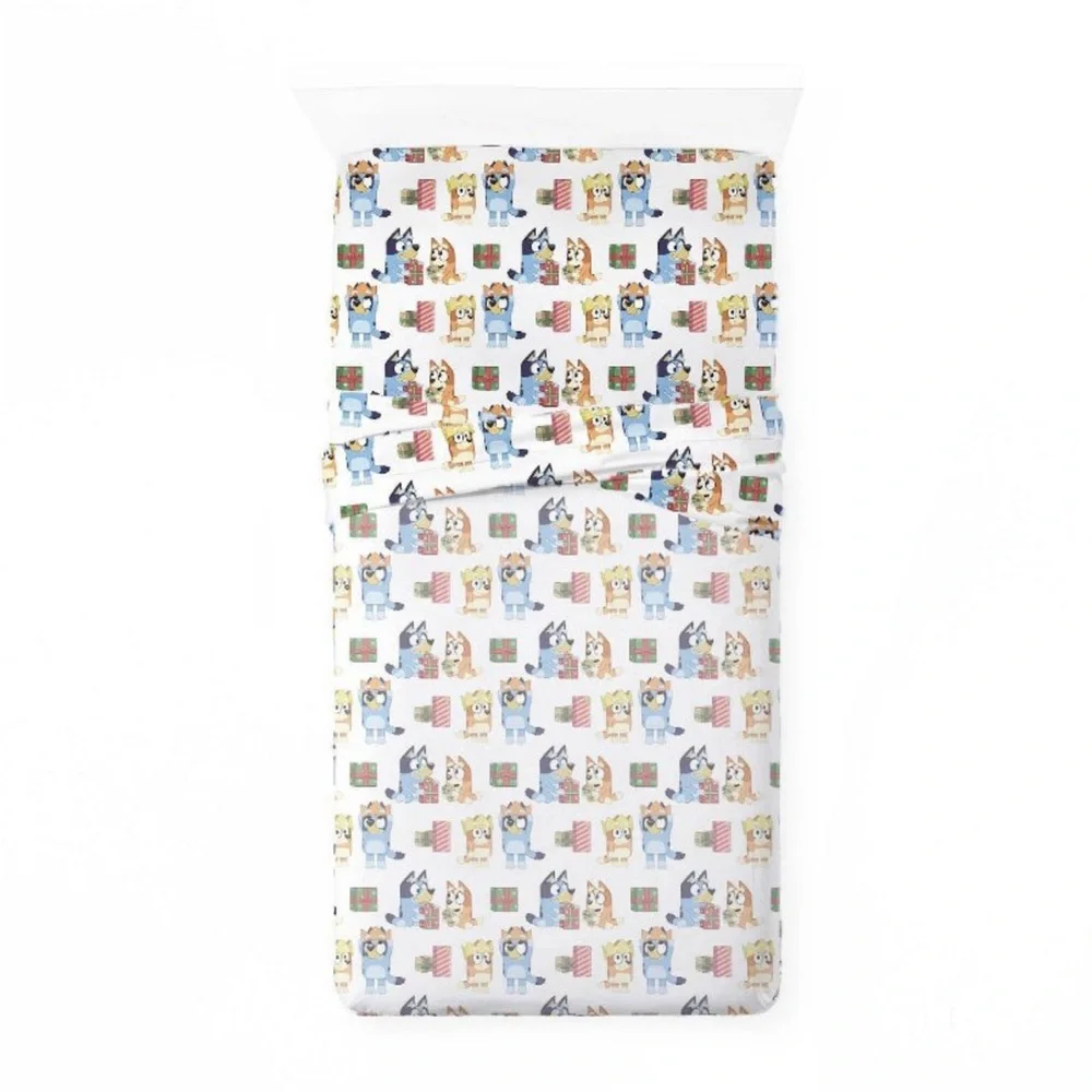 Disney Bluey Christmas Print Twin Size Sheet Set